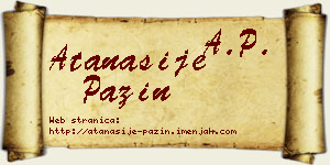 Atanasije Pažin vizit kartica